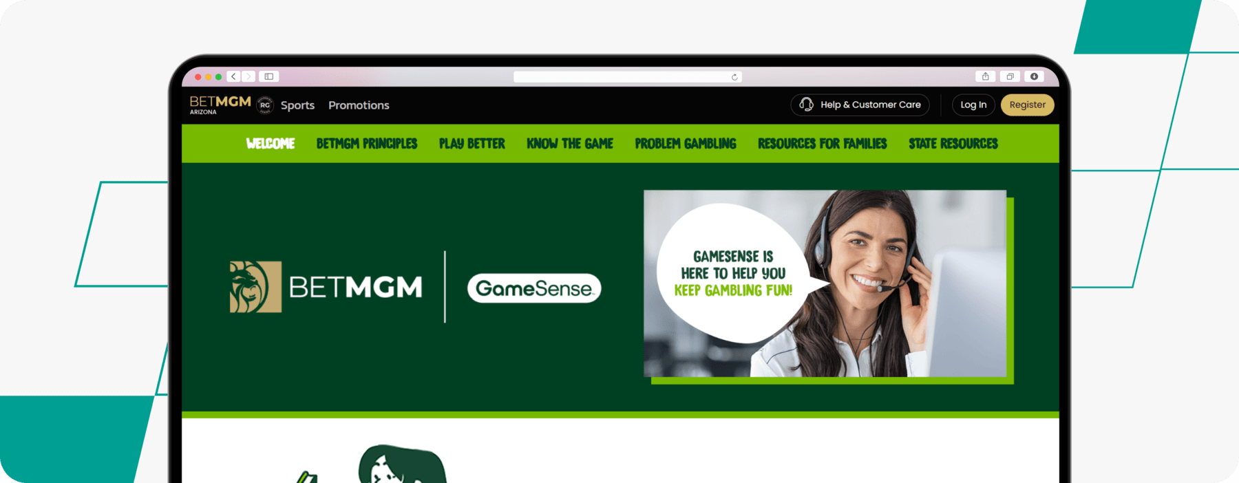 betmgm responsible gambling page screenshot