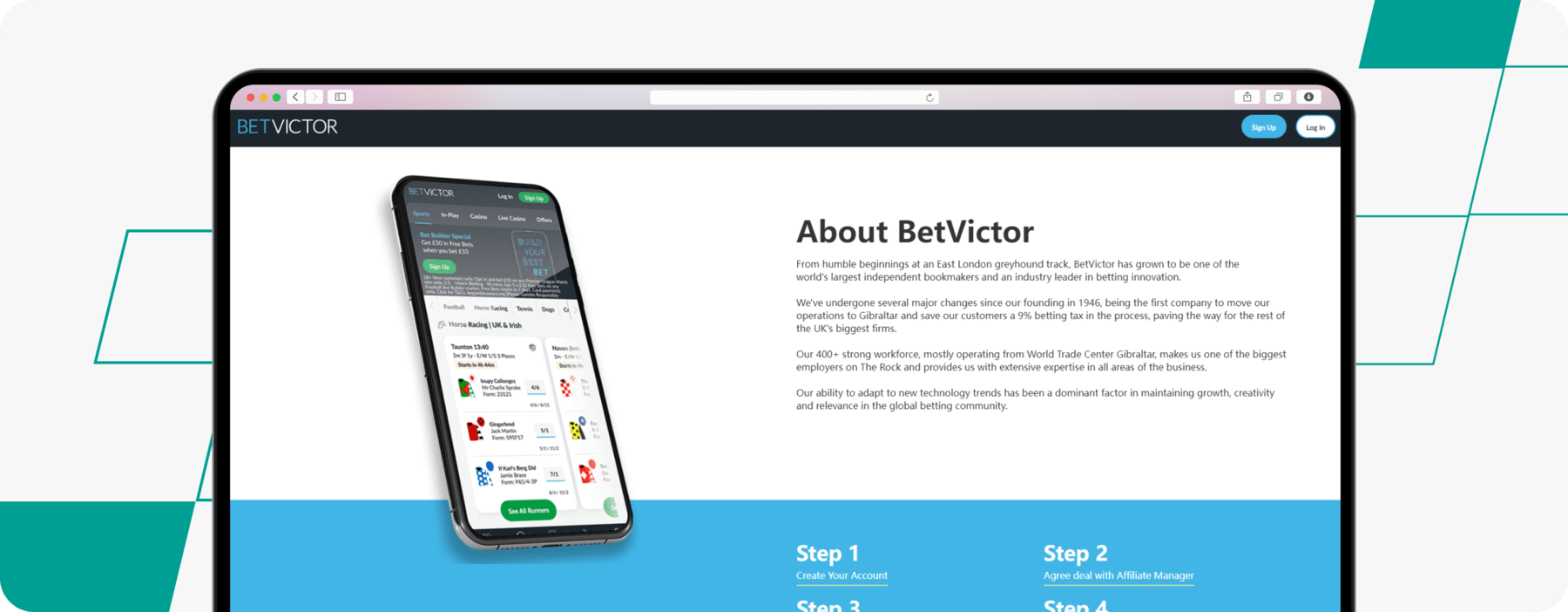 betvictor affiliate program screenshot